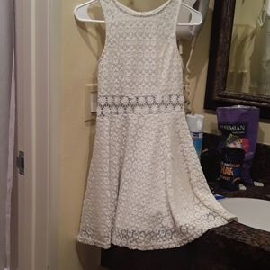 rockabilly white lace knee dress
